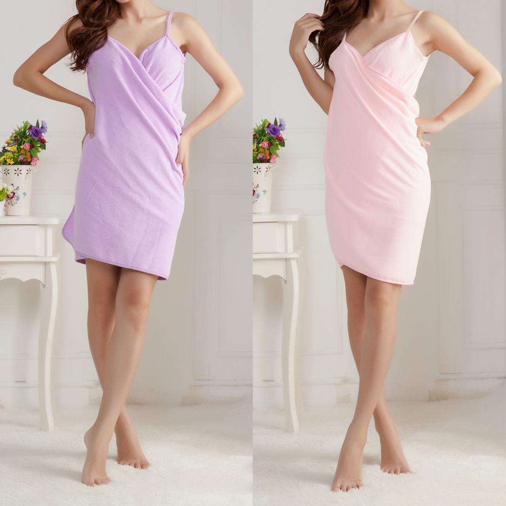 Buy Women Wearable Fast Drying Bath Towels Bathrobe Beach Skirt at