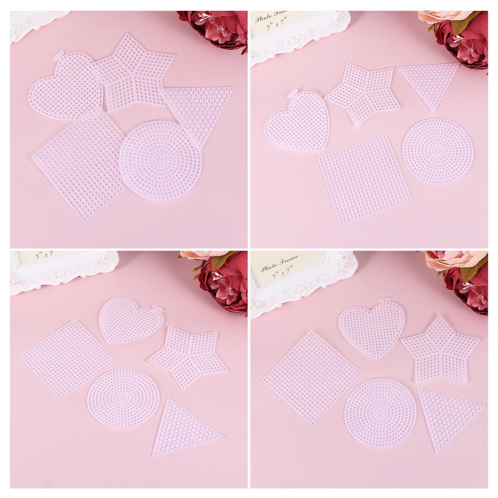Buy 50pcs Embroidery Mesh Sheet Plastic Grid Cross Stitch Plate DIY