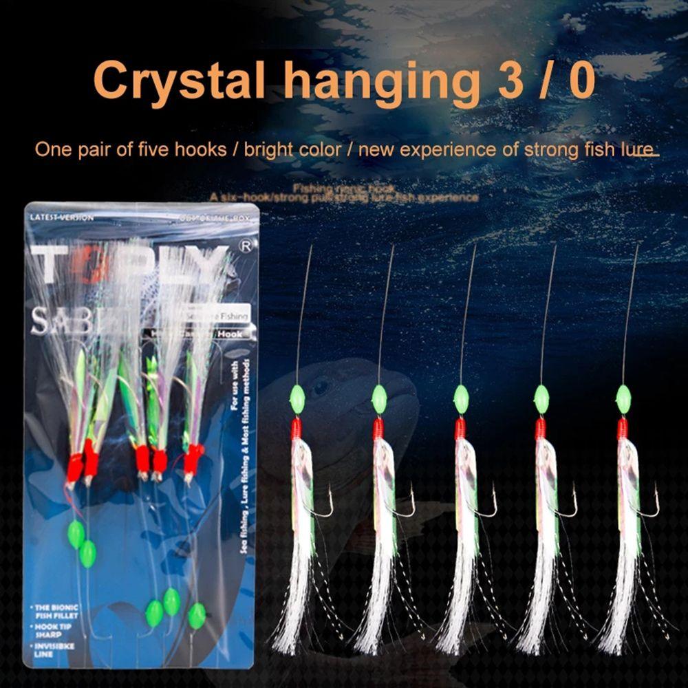 Buy New Boat Fishing Bait Hooks Mackerel Barbed Hook Sea Fishing Rigs