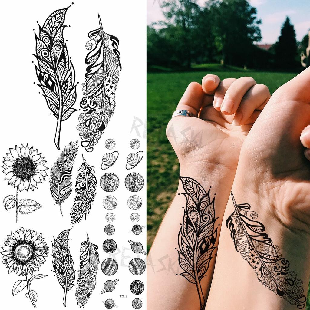 Piccolo Polso Piuma Tatuaggi Temporanei Per Le Donne Adulte Girasole Pianeta Realistico Falso Tatuaggio Body Art Pittura Impermeabile Tatoos Acquista In Modo Economico — Spedizione Gratuita, Recensioni Reali Con Foto — Joom 1024_x_1024_jpg