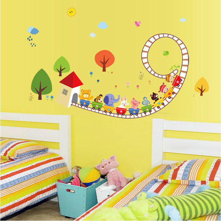 Buy [Wall Sticker ]Diy Home Decor Cartoon Animal Small Train Paradise Wall Stickers Decorative