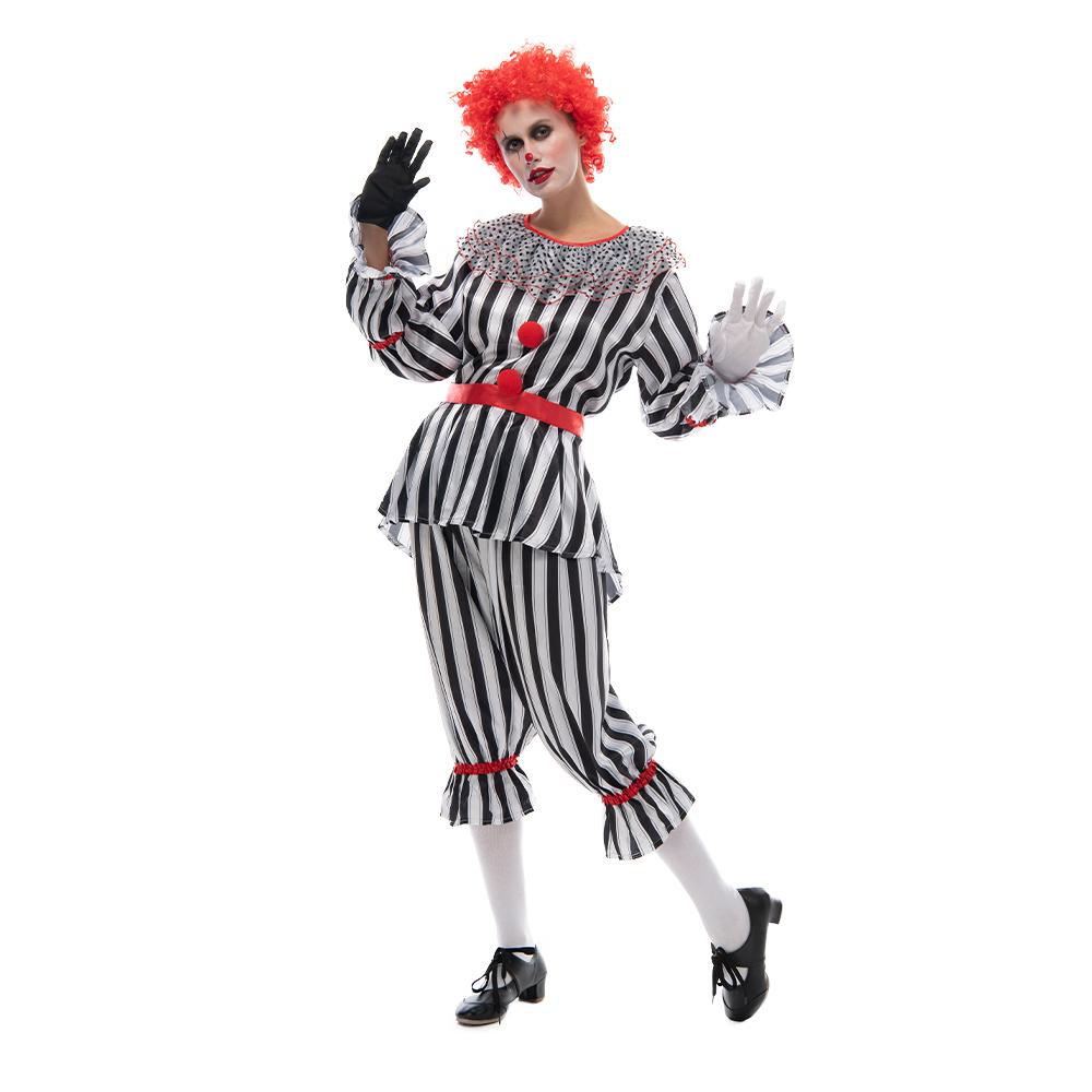 Lady's Clown Costume Adult Halloween Women's Creepy Circus Fancy Dress Black&White Kjøp Billig — Fri Frakt, Ekte Anmeldelser Med Bilder — Joom