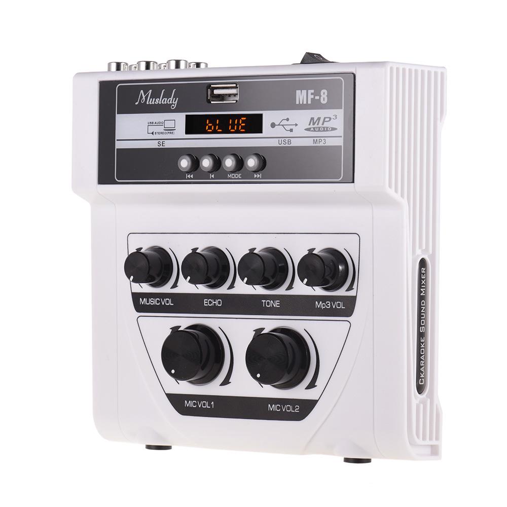 Cheap Muslady MF8 Mini Karaoke Sound Audio Mixer Stereo Echo Mixers Dual Joom