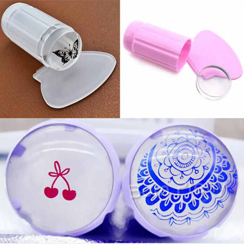 Buy Transparent Silicone Stamp Nail Art Clear Jelly Stamper Scraper Set