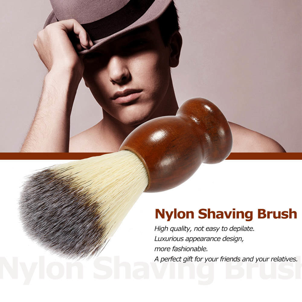 Buy Men's Nylon Shaving Brush with Handle for Beard Professional Facial