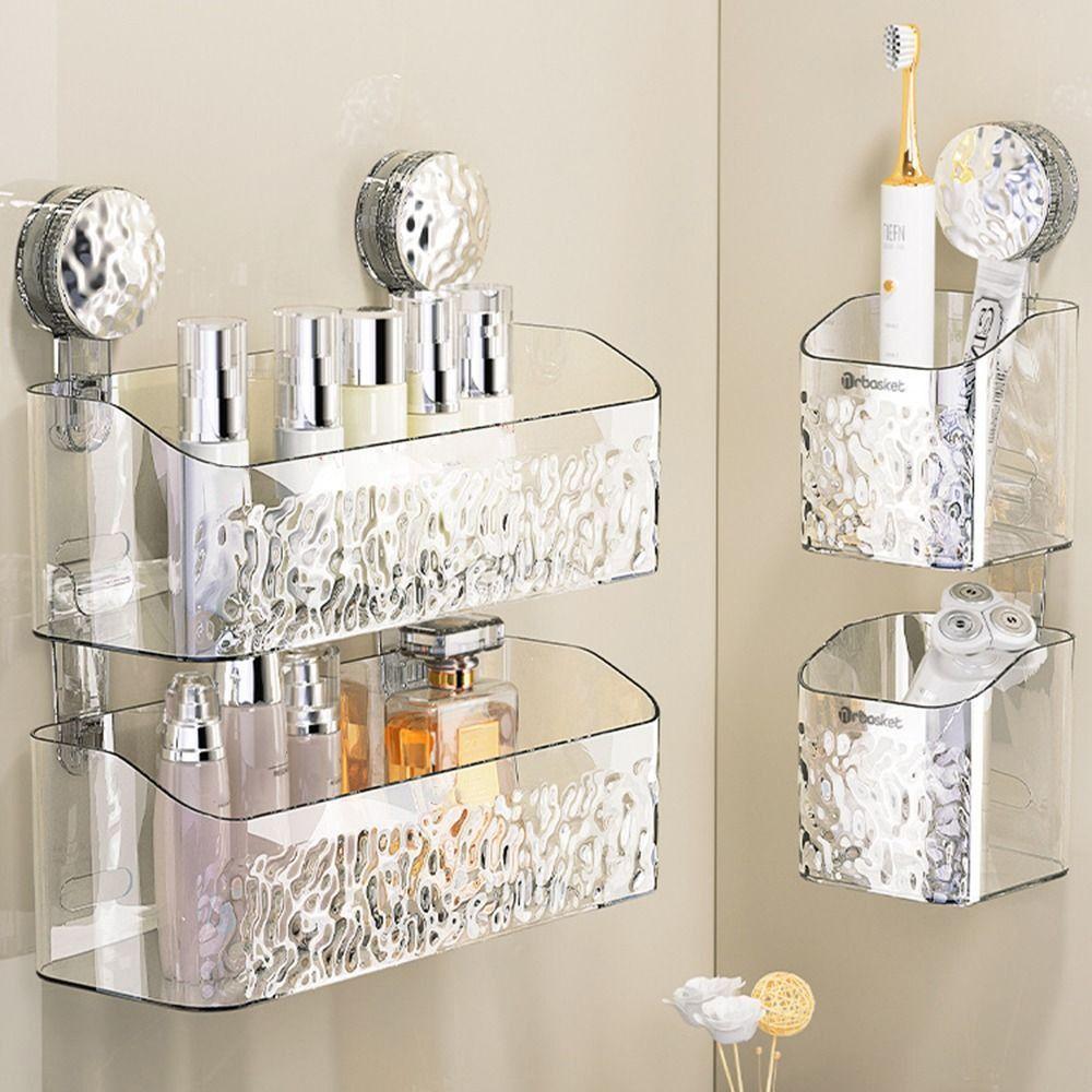 Cheap Clear Suction Shower Holder Light Luxury Hanging Shower Basket