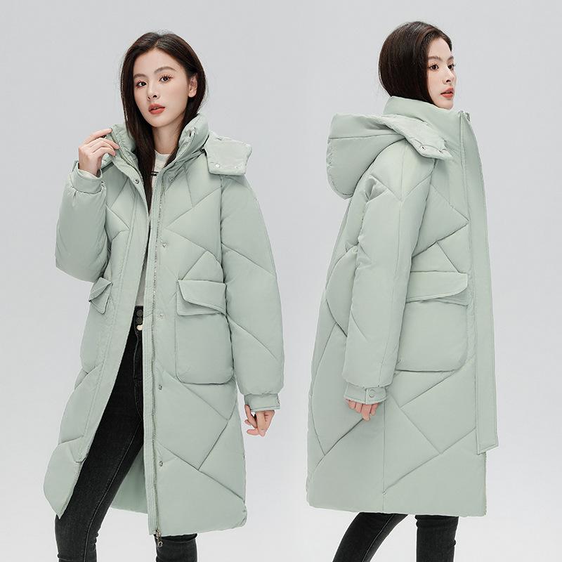 Cheap Down Jacket for Women In Winter New Casual Mid To Long Knee