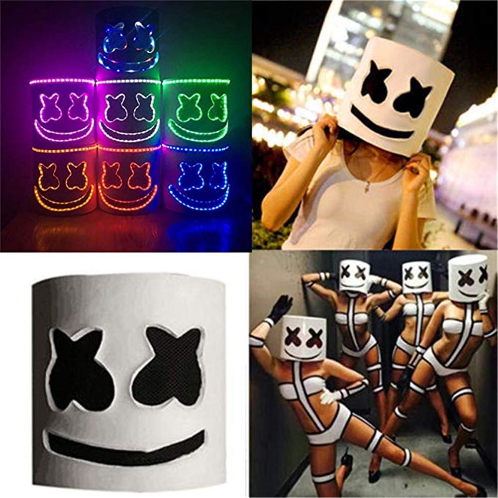 Buy LED MarshMello DJ Mask Full Head Helmet Cosplay Marshmallow Party