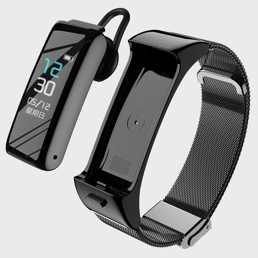 Buy B6 Smart Bracelet Bluetooth Headset 2in1 Waterproof Heart Rate