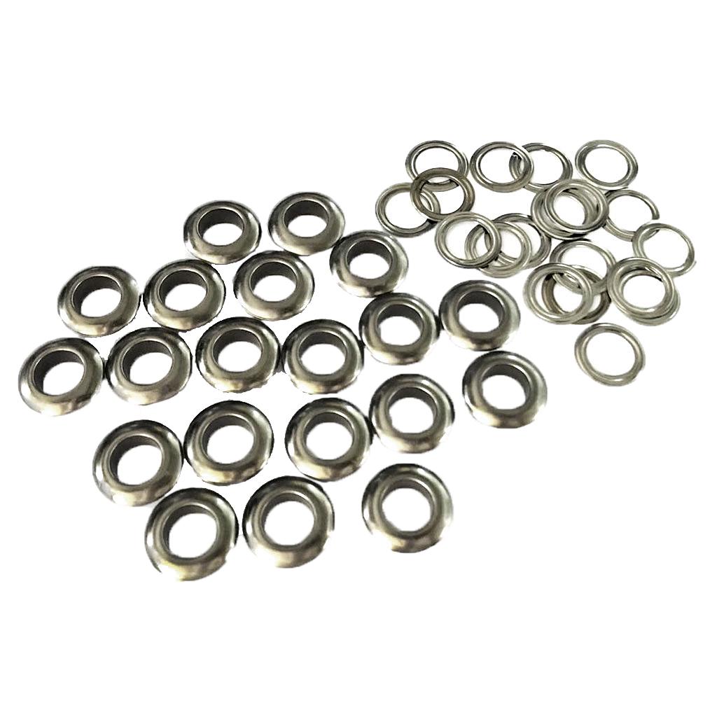 20 Sets Metal Eyelet W/ Washers for Leather Craft Repair Grommet 12mm