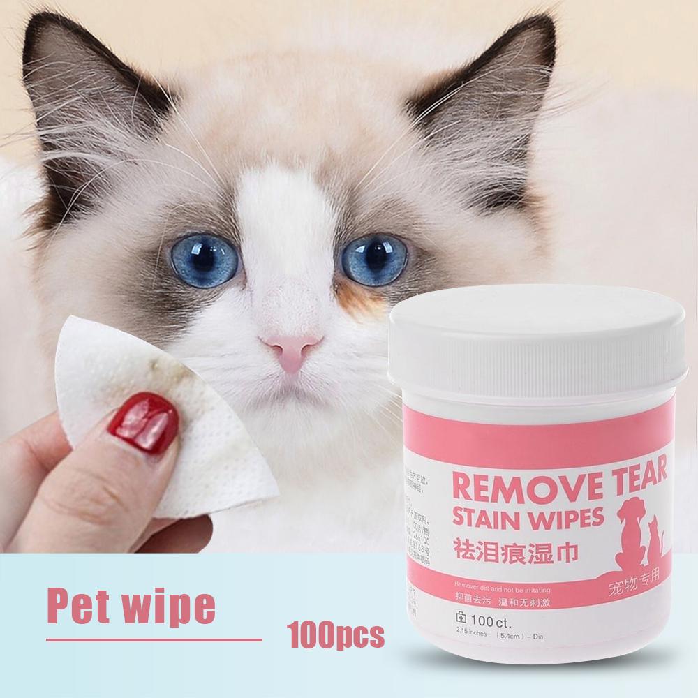 Buy 100pc Pet Eye Wet Wipes Dog Cleaning Paper Towels Cat Tear Stain