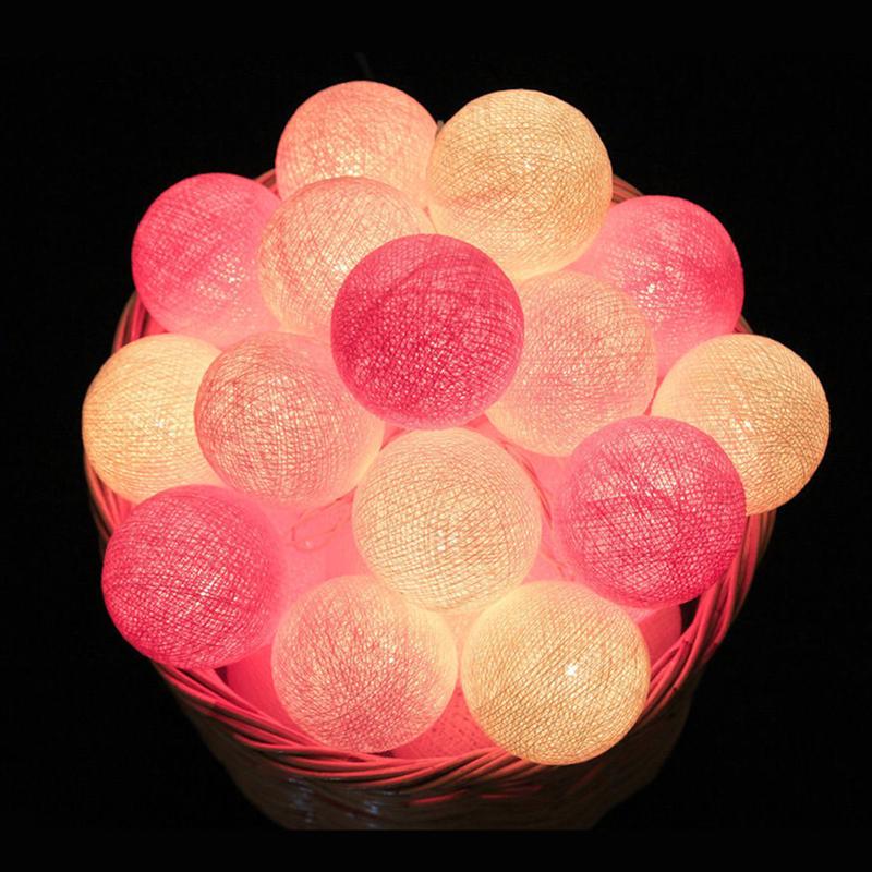 Cheap 20led Room LED Garland Cotton Ball Light Chain Fairy LED Lights