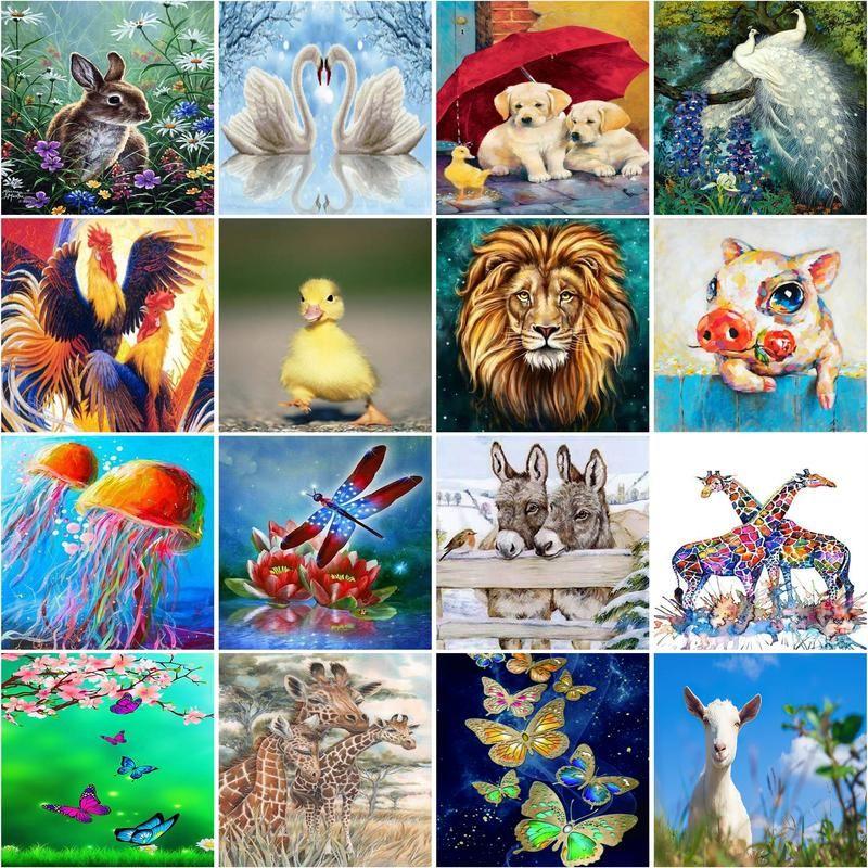 Cheap Diamond Painting Kit Animal Embroidery Sale Dog Giraffe Full
