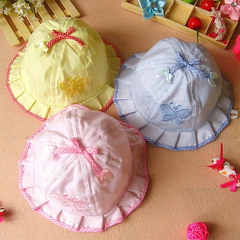 Buy Kids Cotton Baby Caps For Girls Bowknot Infant Sun Hats at