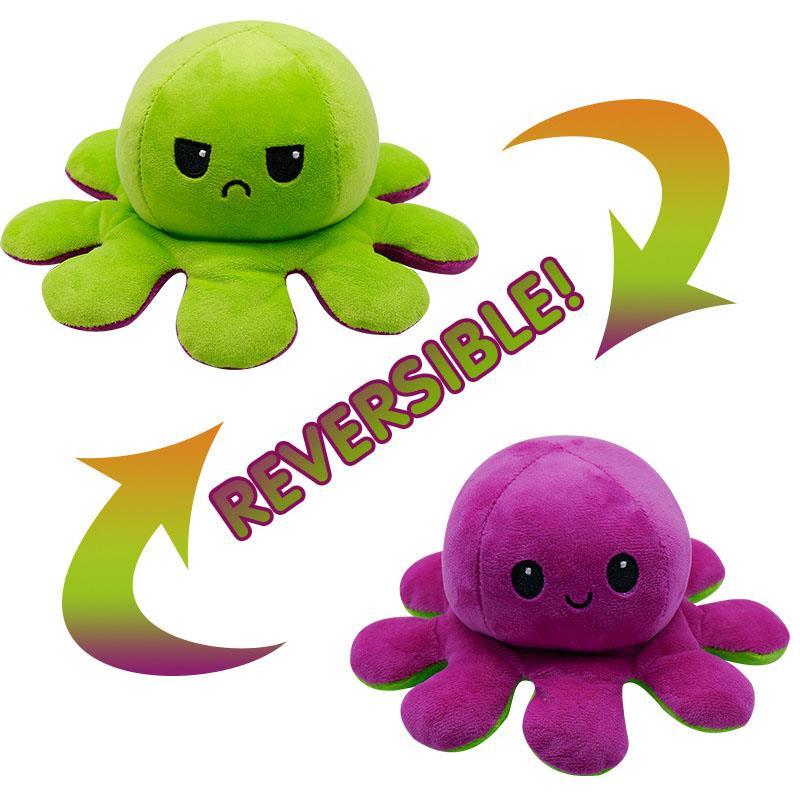 Buy Charm Reversible Flip Octopus Plush DoubleSided Toys Marine Life Animals 1pc Doll FunnyUK