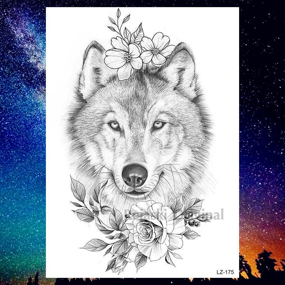 Buy Black Wolf Flower Temporary Tattoos Sticker Fake Waterproof Geometric Planets Coyote Tattoos For Women Men Body Art Arm Tatoo For Holiday At Affordable Prices — Free Shipping, Real Reviews With Photos — 1000_x_1000_jpg