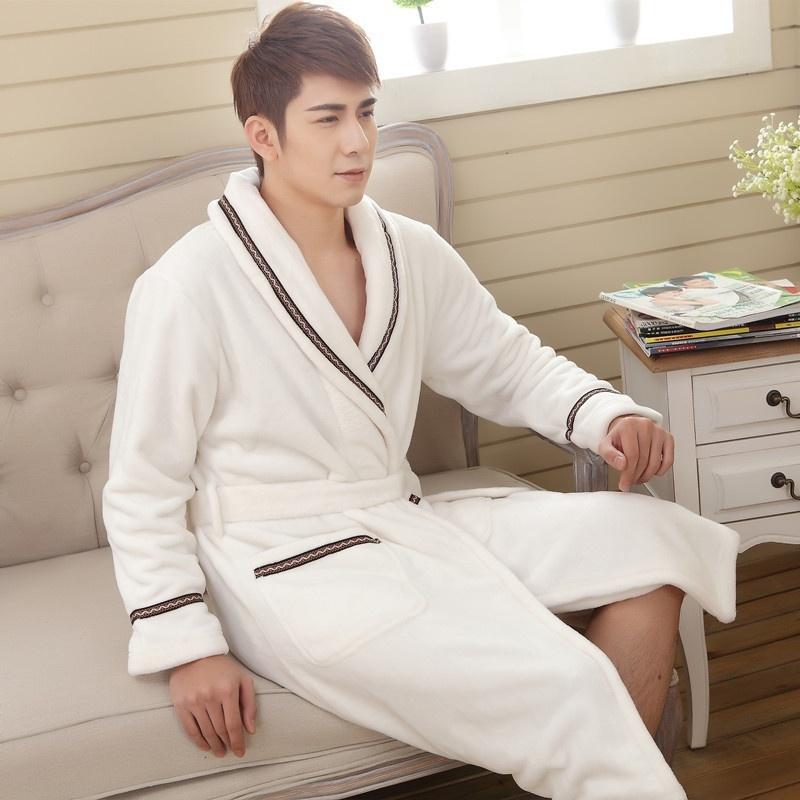 Buy Men Women Winter Terry Cloth Bath Robe Towel Bathrobe Nightgown Ladies Sexy Pajamas at