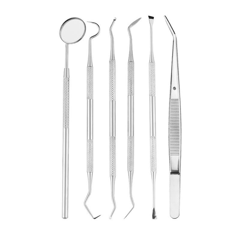 Cheap 1/6Pcs Stainless Steel Dental Mirror Dental Kit Pocket Mouth