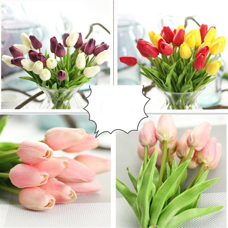 1pc Tulip Artificial Decorative Flowers for Family Wedding Office