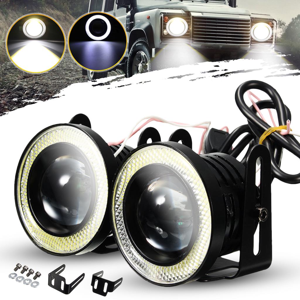 Buy 2 PCS 2.5 Inch Round Led Fog Lights 30W 6000K White Halo Ring DRL