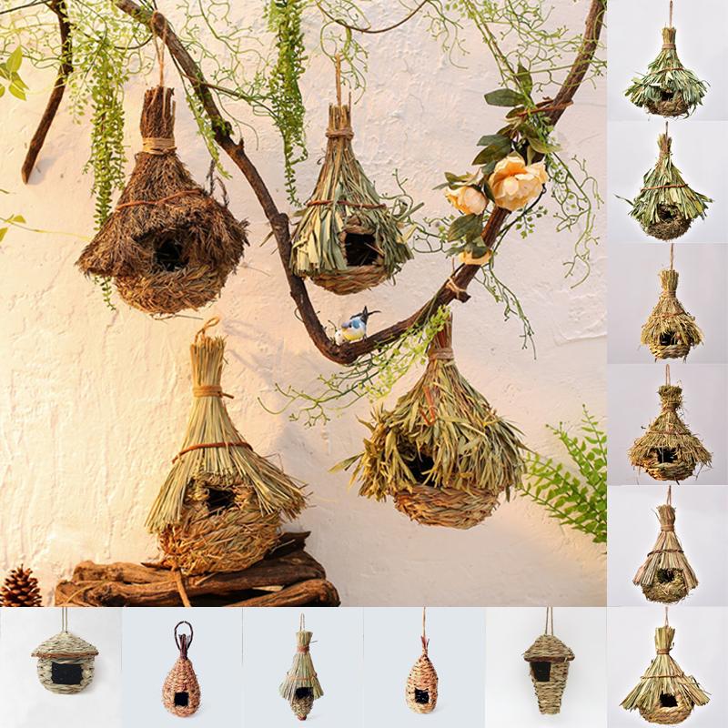 Buy 11Styles Egg Cage Weaved Natural Grass Egg Cage Hanging Parrot Nest