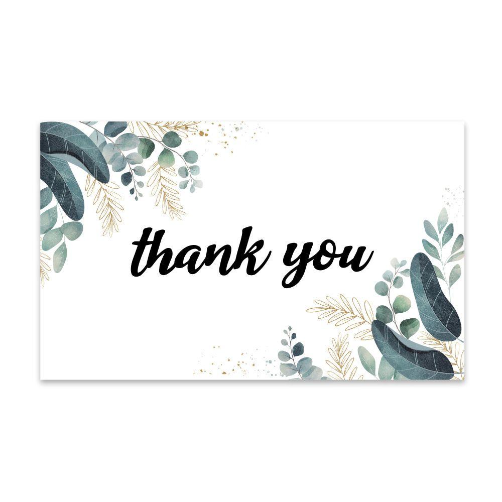 Greenery Leaves Greeting Appreciation Cardstock Thank You Cards For