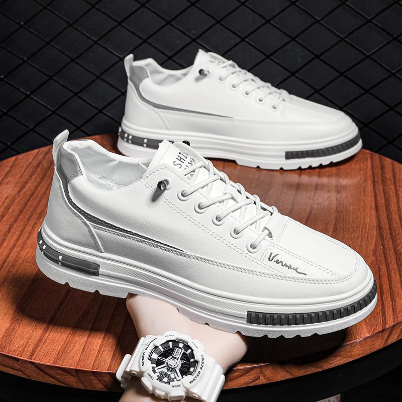 Buy New summer solid color lowtop casual white shoes men's sports