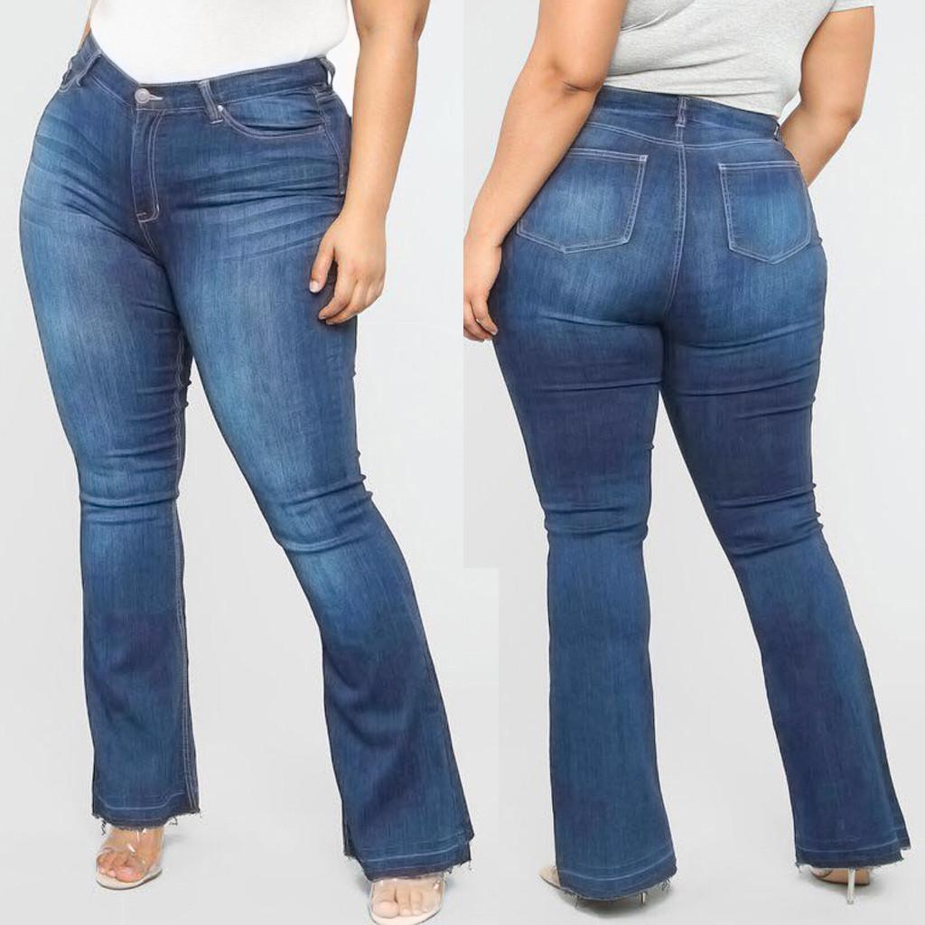 Buy Fashion Womens Plus Size Pocket Jeans Denim Female Mid Waist Sexy