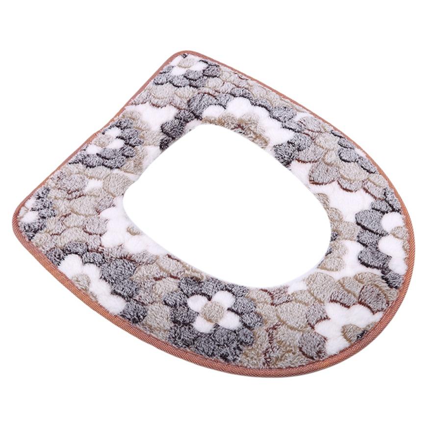 Buy Waterproof Universal Big Flower Coral Velvet Toilet Seat Cushion