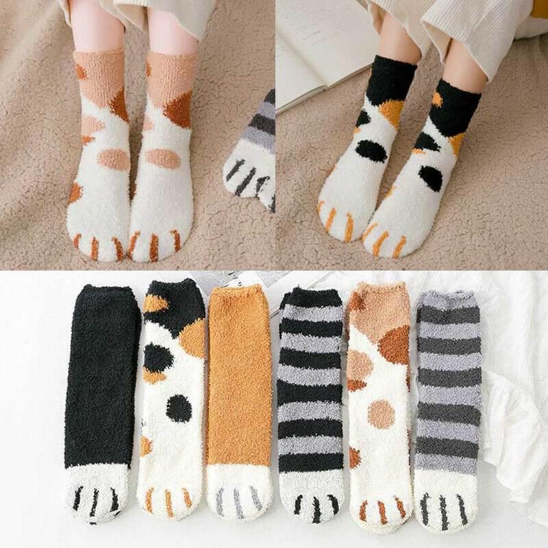 Buy Women's Cute Winter Warm Kitty Cat Paws Socks with Paw Pattern