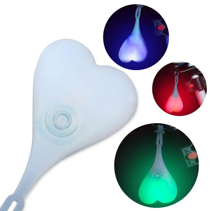 Buy Bike Rear Light Heart Shape Cycling Balls Tail Waterproof Silicone Bicycle Taillight Rear