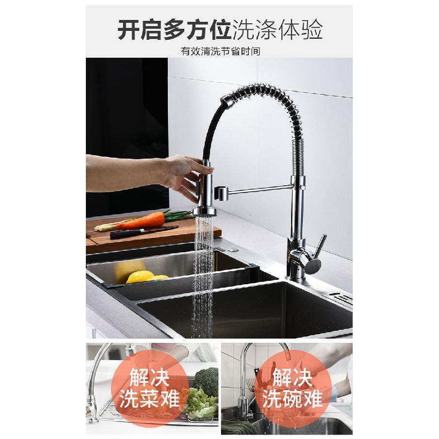 Cheap Black Brushed Pullout Spring Kitchen Shower Faucet Washing Basin
