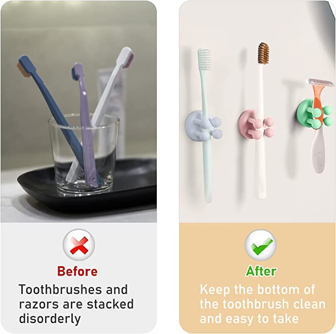 Compra online de Toothbrush Holder Wall Mount Self Adhesive Hooks for
