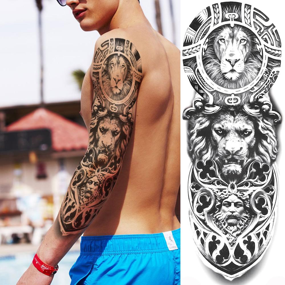 Buy Realistic Fake Black Maori Temporary Tattoos Full Arm Sleeve Wolf Lion Tatoos For Men Women Decor At Affordable Prices — Free Shipping, Real Reviews With Photos — Joom 1000_x_1000_jpg