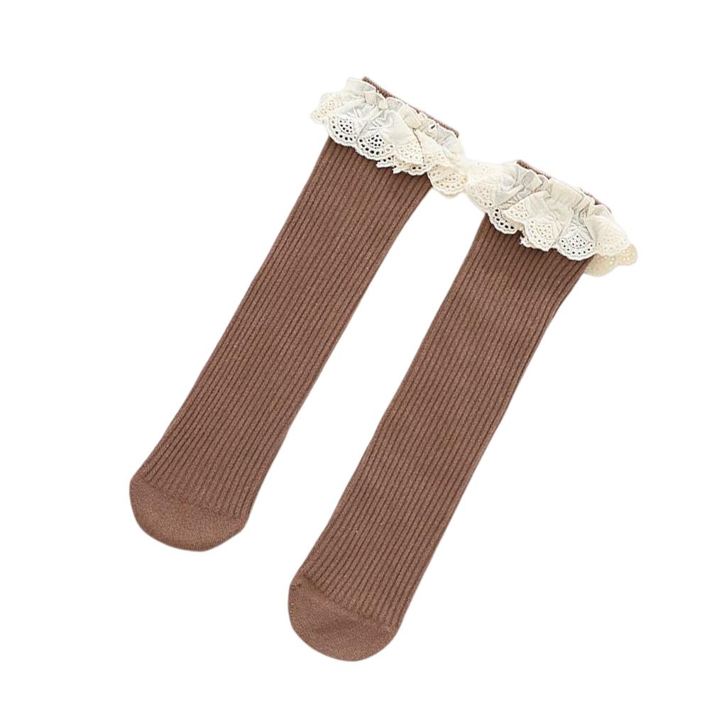Acquista 1 Pair Girl Sock Knitting Cotton Over Knee Decoration Socks