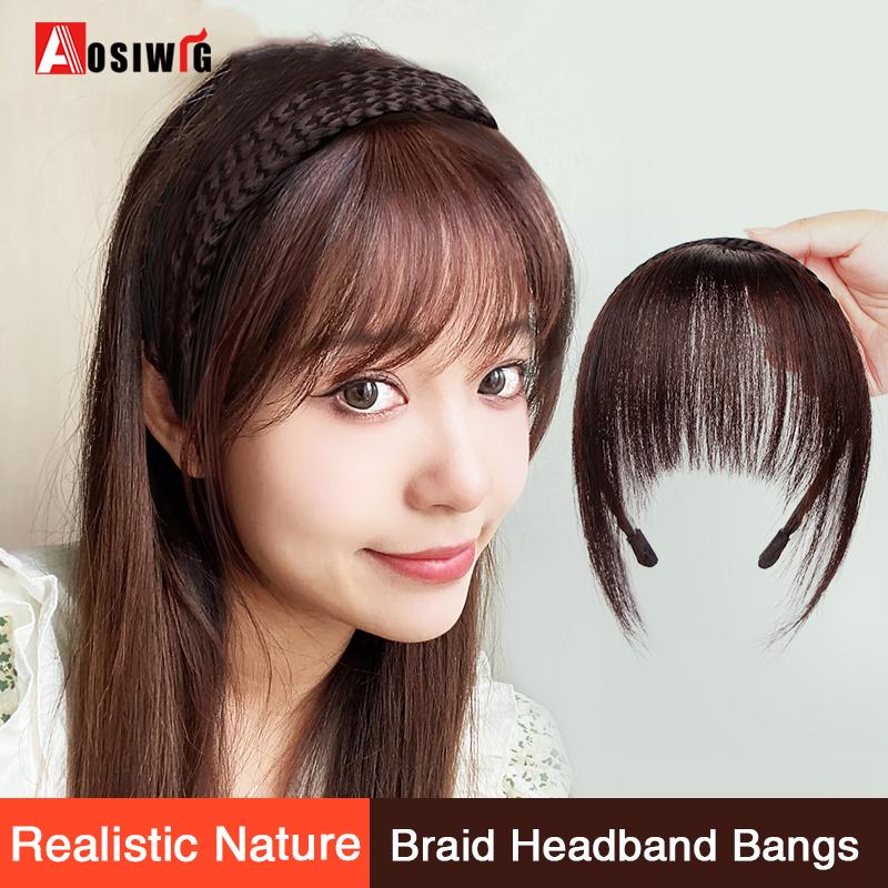 Buy Fake Bangs Natural Forehead Clip In Hair Bangs Synthetic Clip In