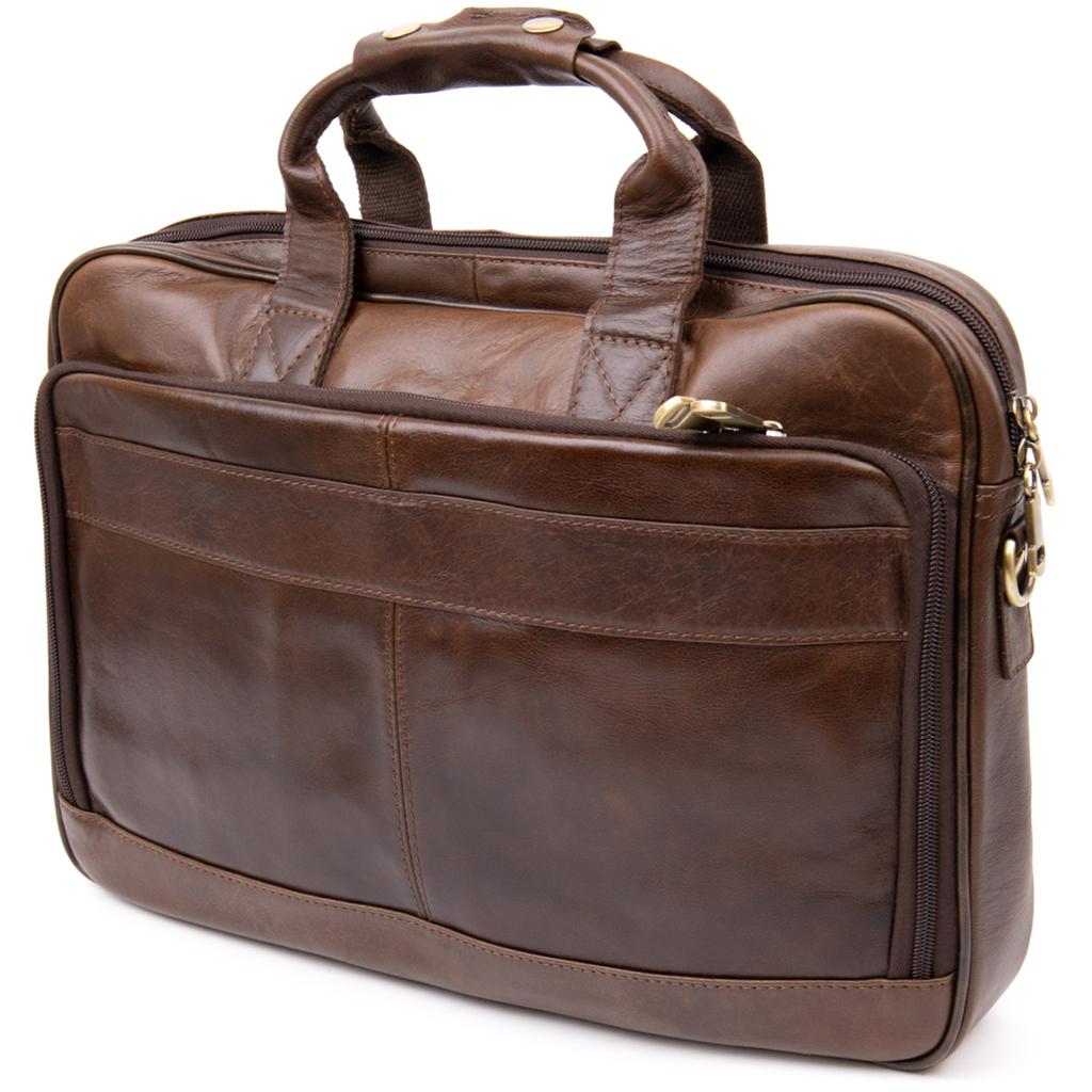 Cheap Vintage laptop bag 20391 made of genuine leather Brown Joom