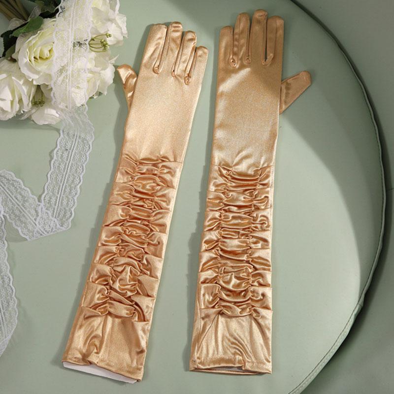 Women's Evening Gloves Full Finger Stage Performance Long Gloves 50cm