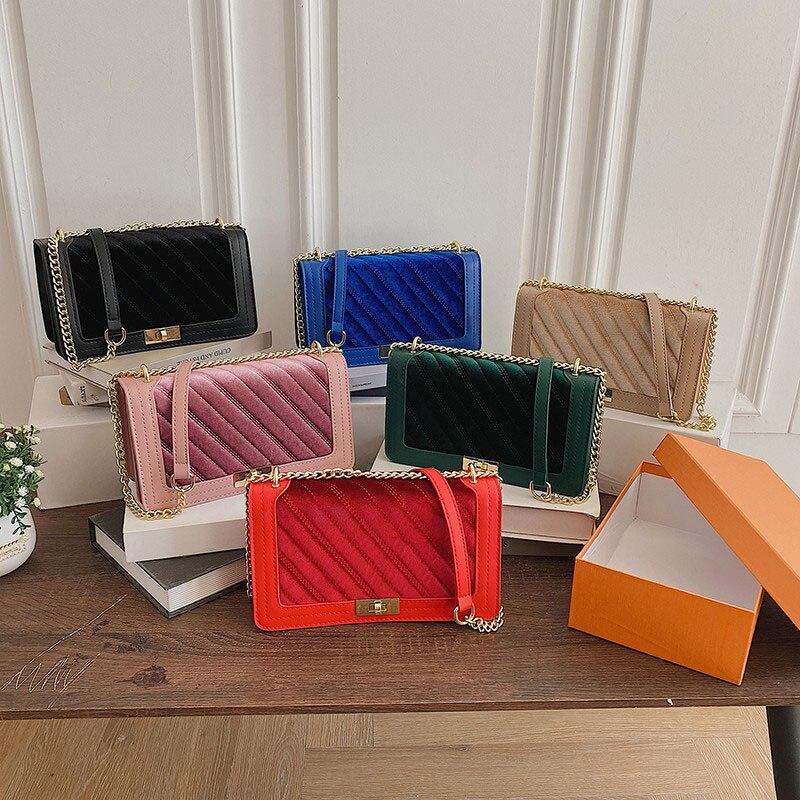 Luxury Brand Shoulder Bags For Women High Quality Velvet Chain