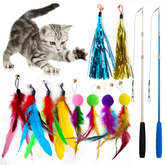 Buy 12Pcs/Set Excellent Cat Chasing Toy Attractive Teaser with 10