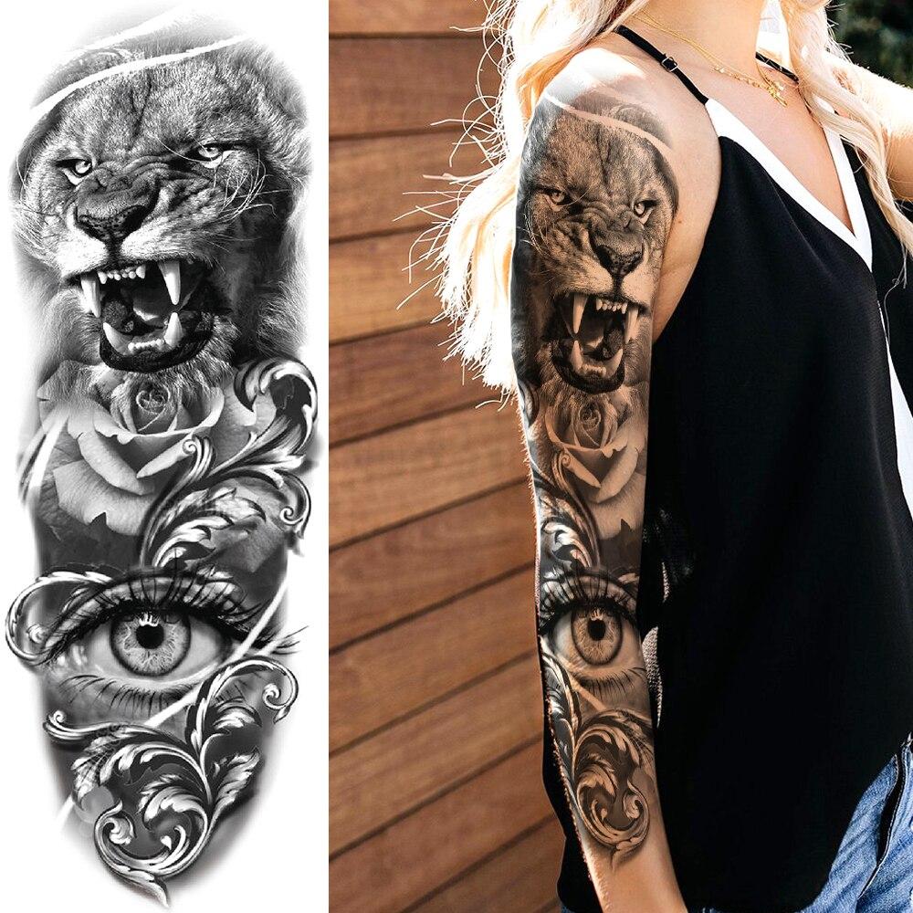 Buy Shout Tiger Black Eye Temporary Tattoos For Men Women Body Art Full Arm Sleeve Tatoo Waterproof Fake Tattoo Stickers Realistic At Affordable Prices — Free Shipping, Real Reviews With Photos — Joom 1000_x_1000_jpg
