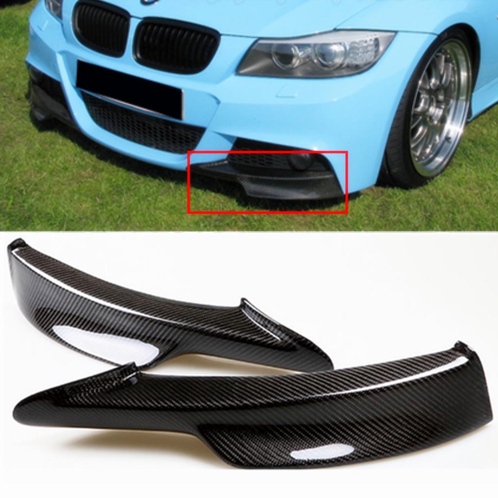 Buy 1Pair Real Carbon Fiber Front Bumper Splitter Lips For BMW E90 3