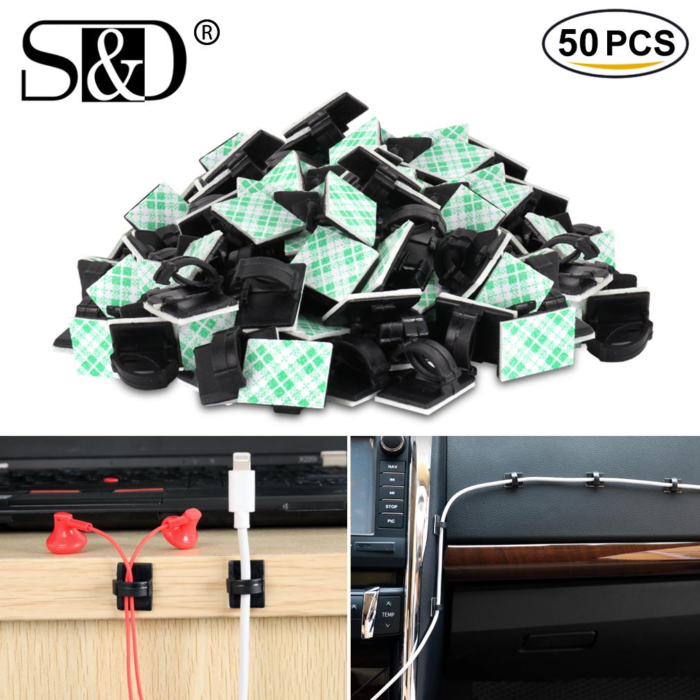 Cheap 50pcs Selfadhesive Car Wire Clip Fixer Holder Cable Holder