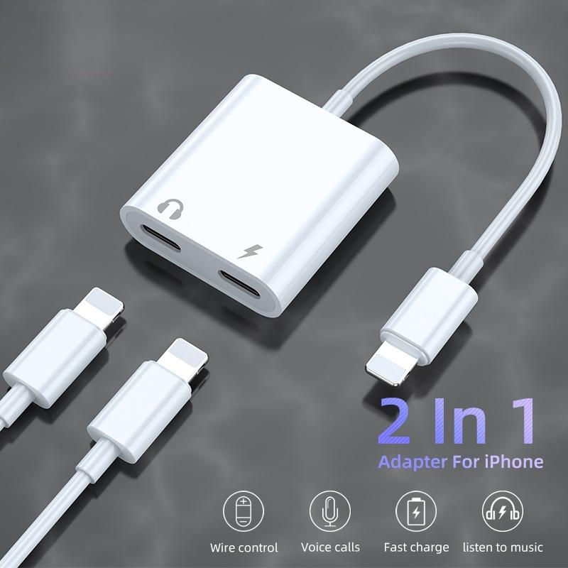 Buy 2 In 1 Audio Adapter Charging Earphone Cable For iPhone 11 12 13
