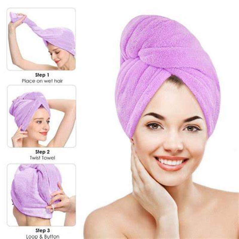 Cheap Coral Velvet Hair Towel Fast Drying Hair Towel Super Absorbent