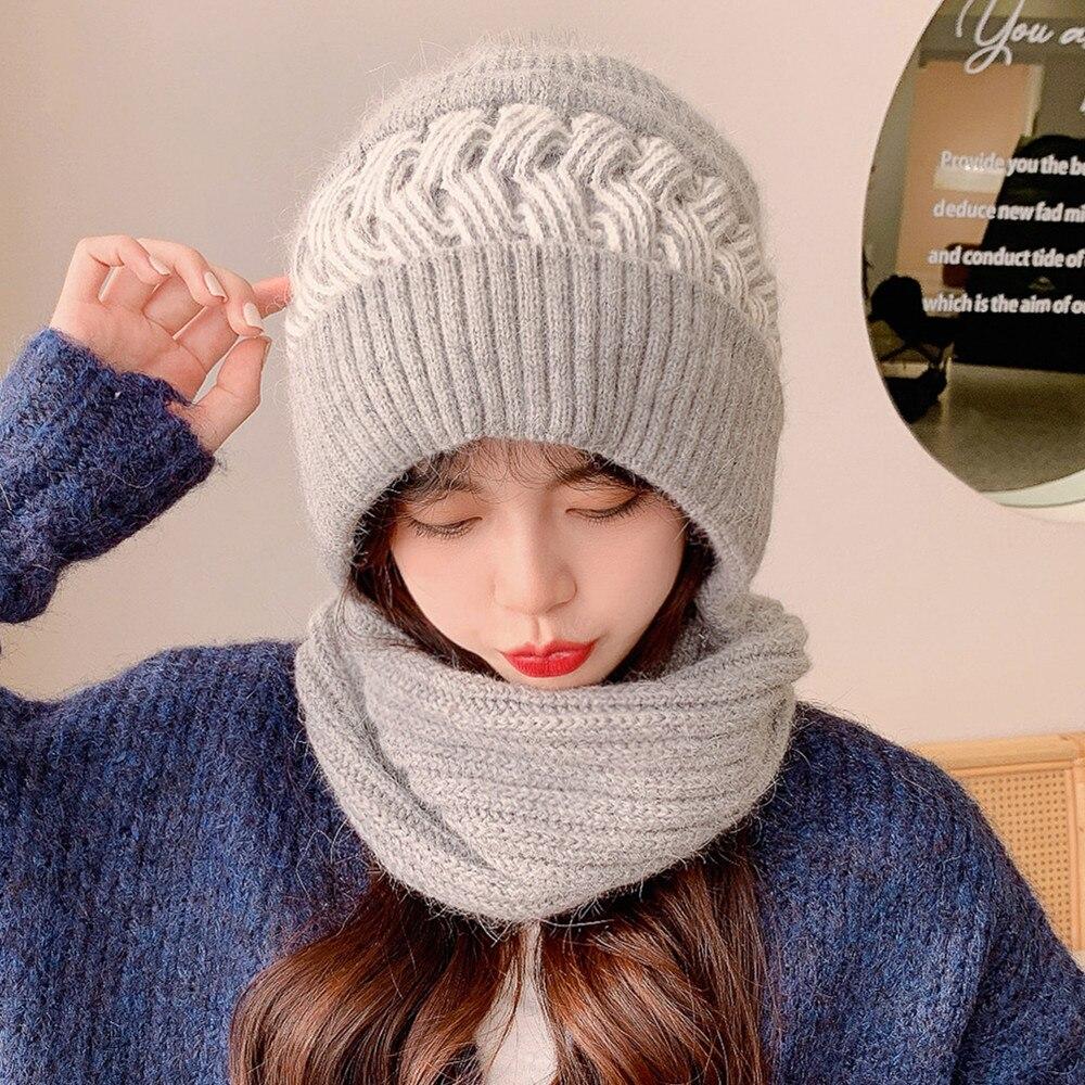 Buy New Women Winter Hat Keep Neck Warm Cap Add Fur Lined Warm Set