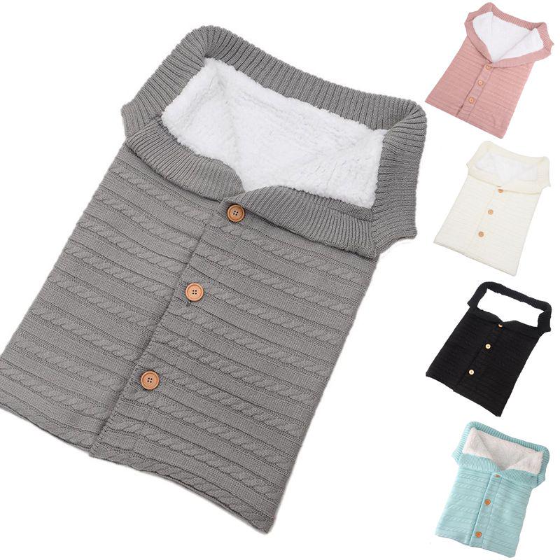 Buy Newborn Baby Winter Warm Sleeping Bag Infant Button Knit Swaddle
