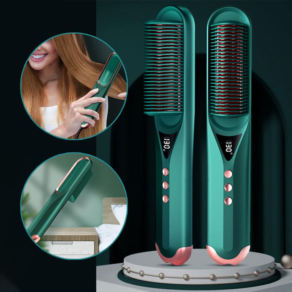Buy Tingml Hair Straightener Brush LED Straightening Iron Curler Comb