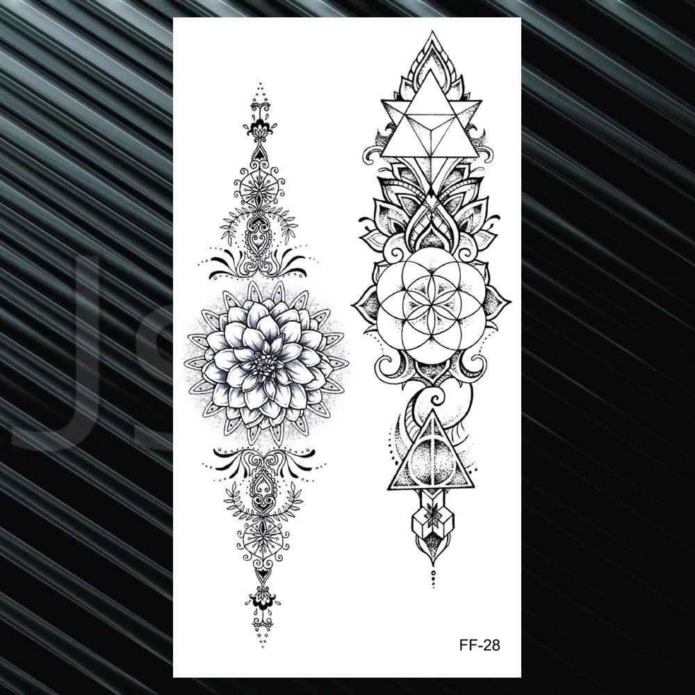 Snake Flower Fake Temporary Tattoos For Women Black Mandala Henna Tattoo Geometric Lily Peony Daisy Waterproof Tatoo Paper Waist Acheter À Prix Bas — Livraison Gratuite, Avis Réels Avec Des Photos — Joom 1000_x_1000_jpg