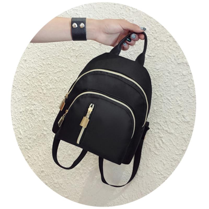 Buy Women Mini Backpack Oxford Female Casual Solid Bag Waterproof Bag Portable Travel Bag School